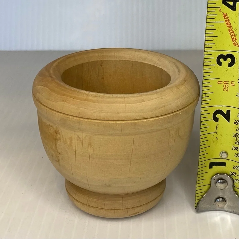 Vintage Apothecary Wooden Mortar & Pestle Set Made in Spain Herb Crusher Grinder